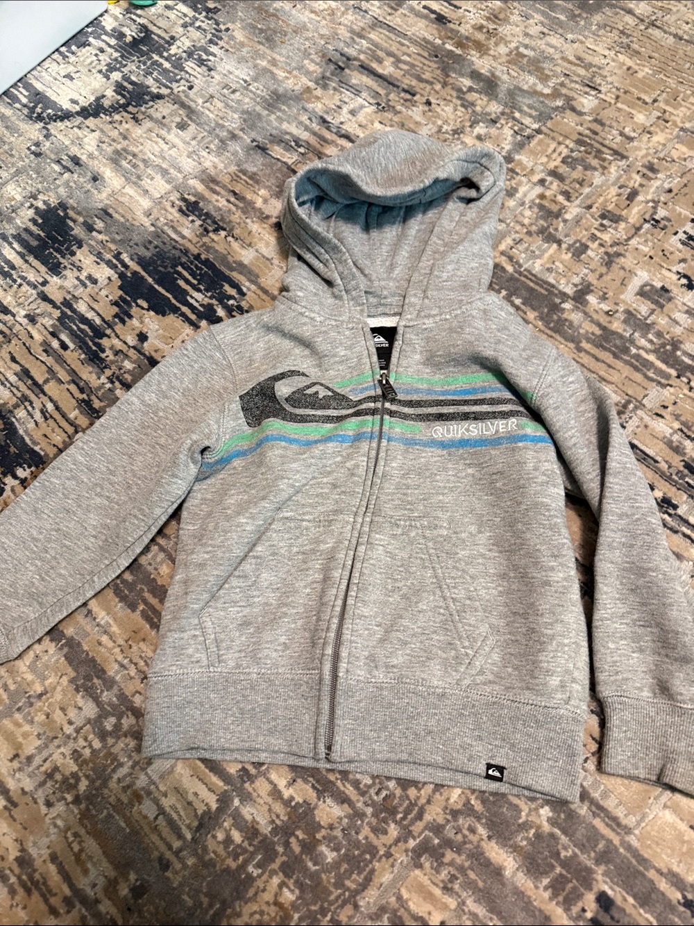 Quiksilver Kids' Gray Zip Hoodie & White Long-Sleeve Logo Tee Set - Picture 3 of 4